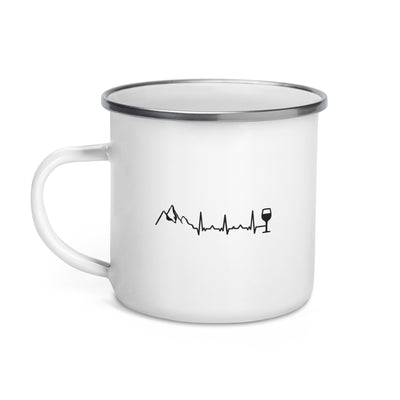 Heartbeat Wine And Mountain - Emaille Tasse berge