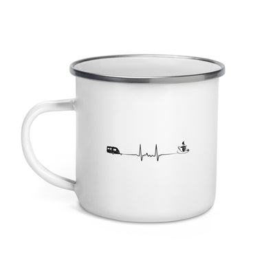 Herzschlag Camping Und Kaffee - Emaille Tasse camping