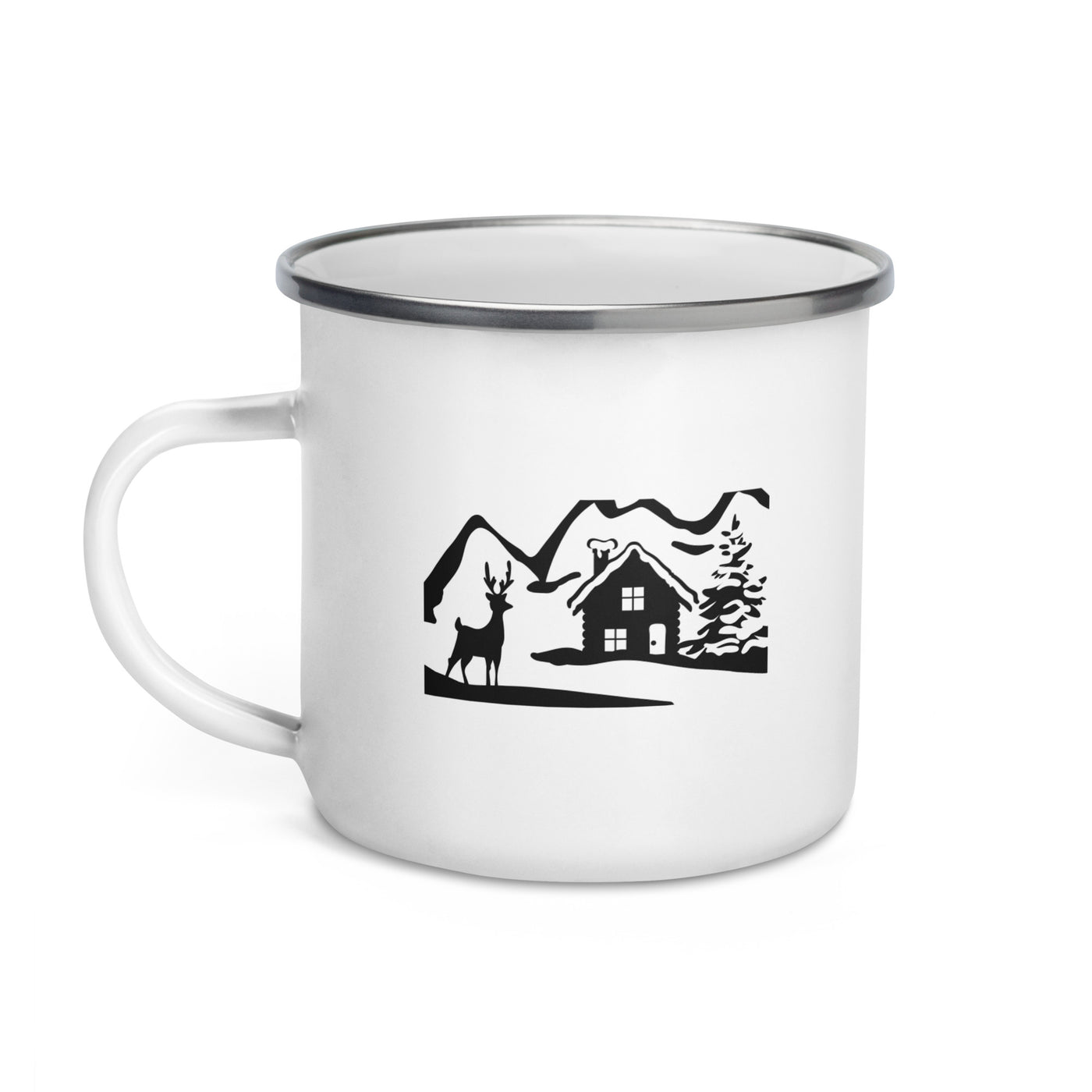 Hirsch Im Tal - Emaille Tasse camping wandern