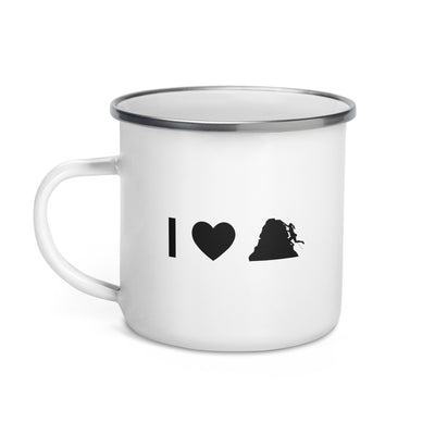 I Heart And Female Climbing - Emaille Tasse klettern