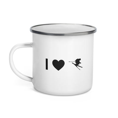 I Heart And Guy Skiing - Emaille Tasse ski