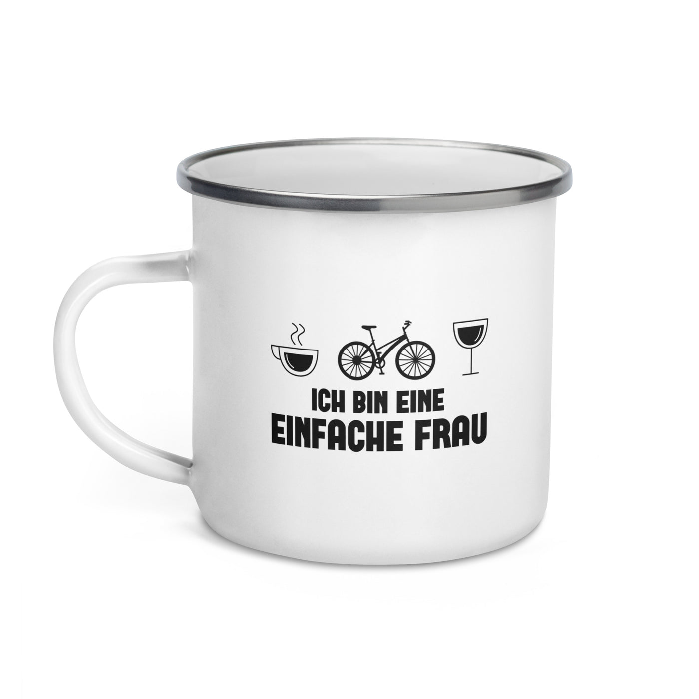 Ich Bin Eine Einfache Frau - Emaille Tasse fahrrad