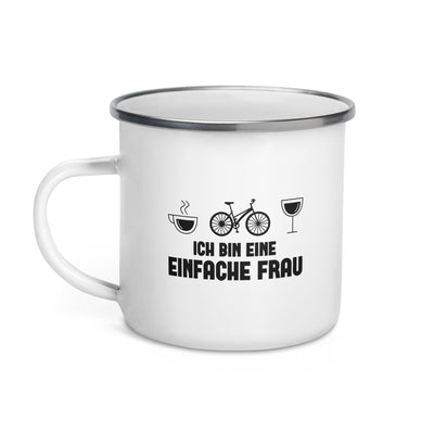 Ich Bin Eine Einfache Frau - Emaille Tasse fahrrad