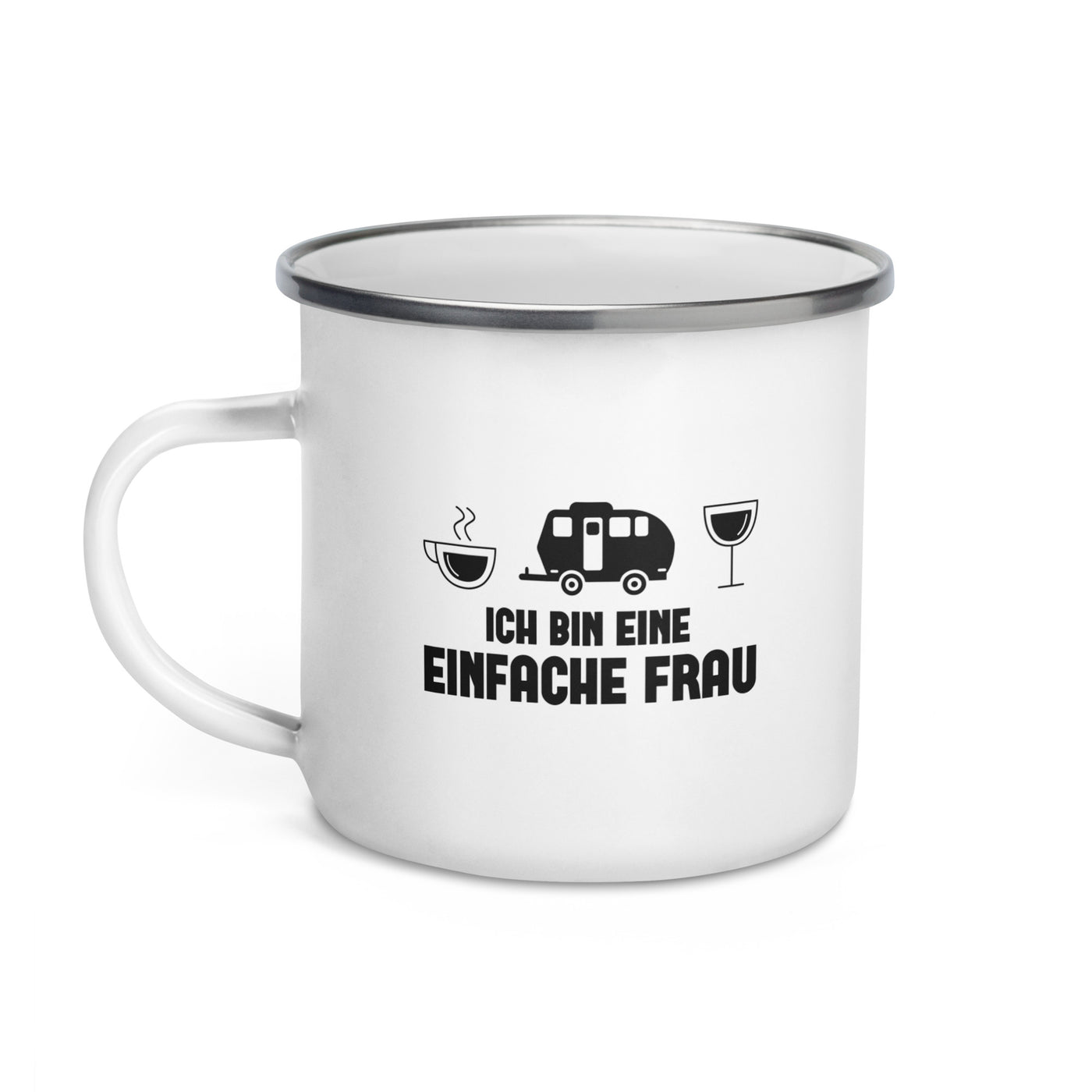 Ich Bin Eine Einfache Frau 2 - Emaille Tasse camping