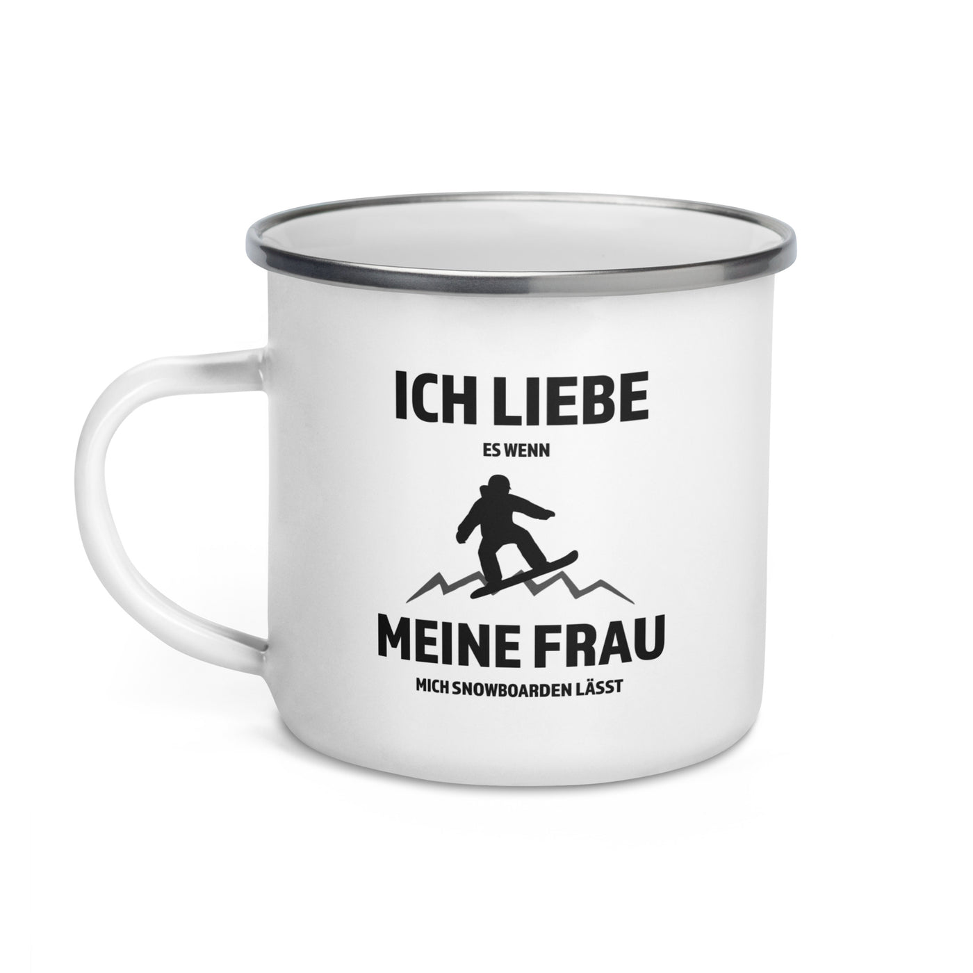 Ich Liebe Meine Frau - Snowboarden - Emaille Tasse snowboarden