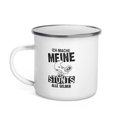 Ich Mache Meine Stunts Alle Selbst - Emaille Tasse mountainbike