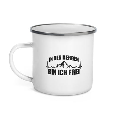 In Den Bergen Bin Ich Frei 1 - Emaille Tasse berge