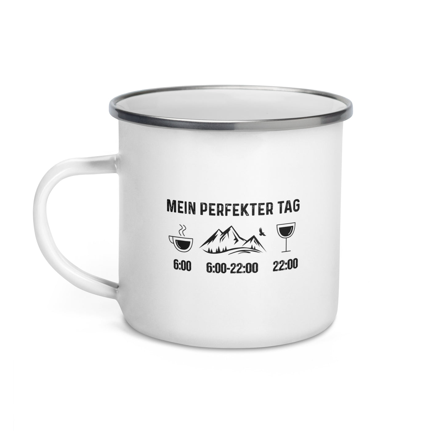 Mein Perfekter Tag - Emaille Tasse berge