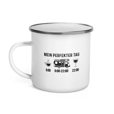 Mein Perfekter Tag - Emaille Tasse camping