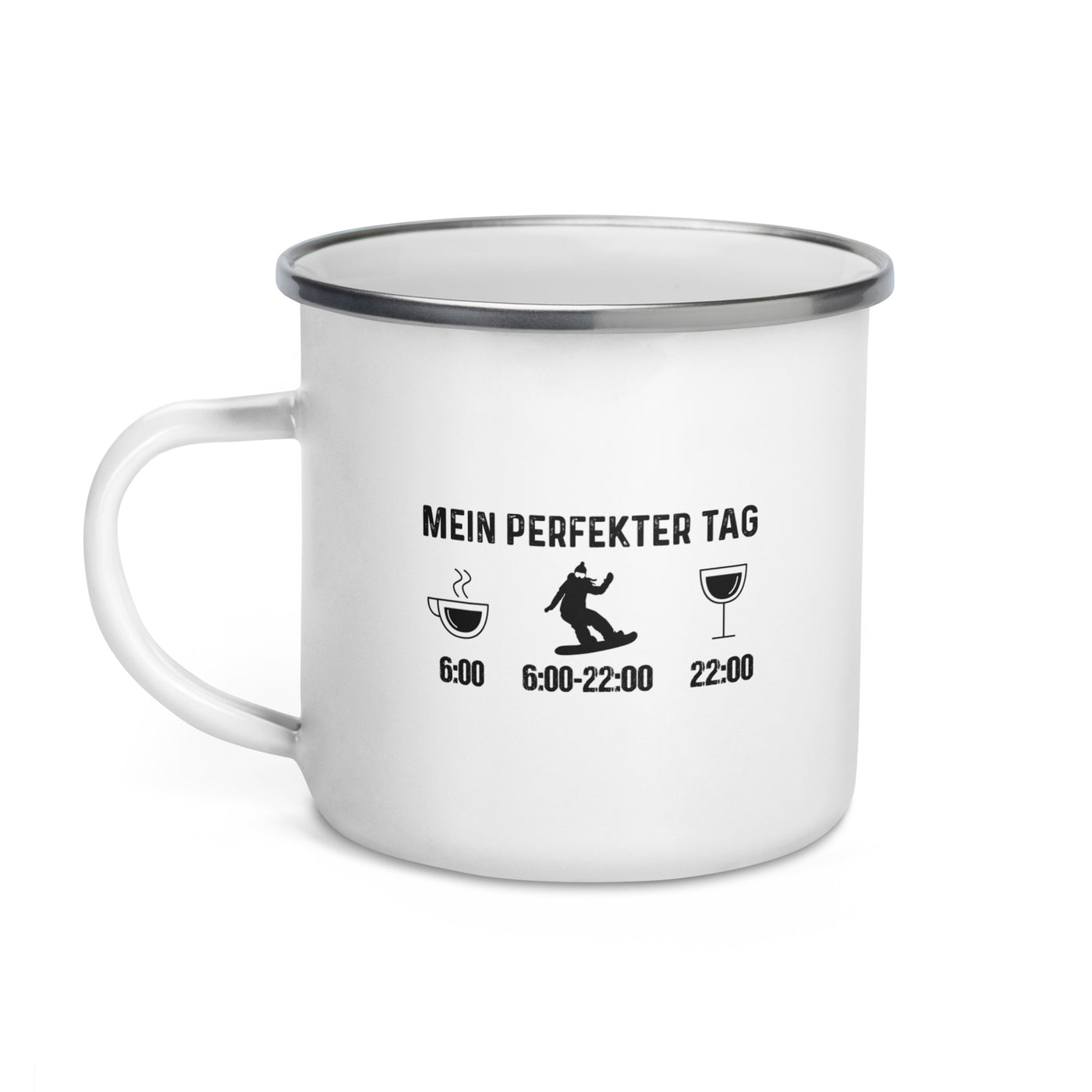 Mein Perfekter Tag - Emaille Tasse snowboarden