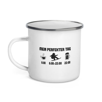 Mein Perfekter Tag - Emaille Tasse snowboarden