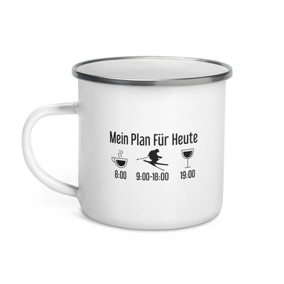 Mein Plan Für Heute - Emaille Tasse ski