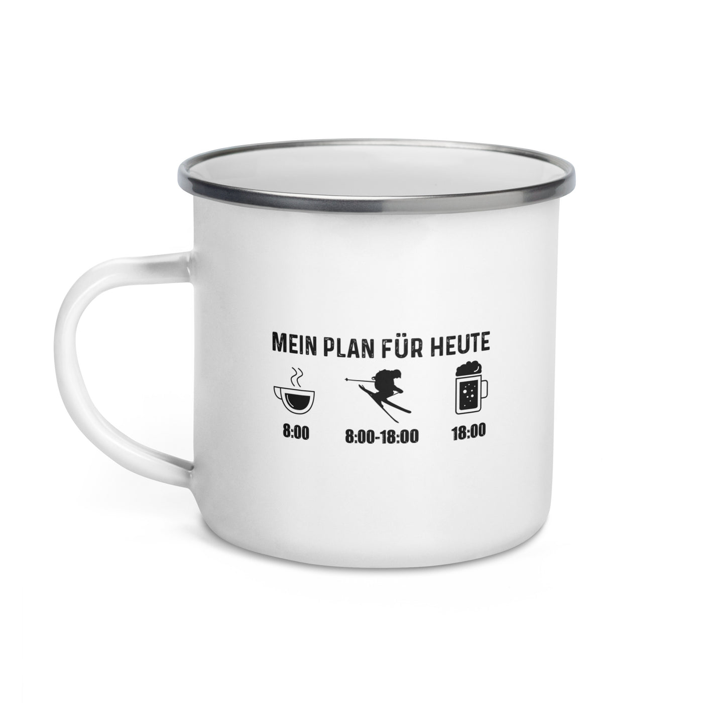 Mein Plan Für Heute - Emaille Tasse ski