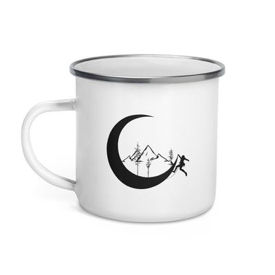 Moon - Mountain - Climbing - Emaille Tasse klettern