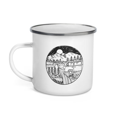 Mountain - Camping Van - Emaille Tasse camping