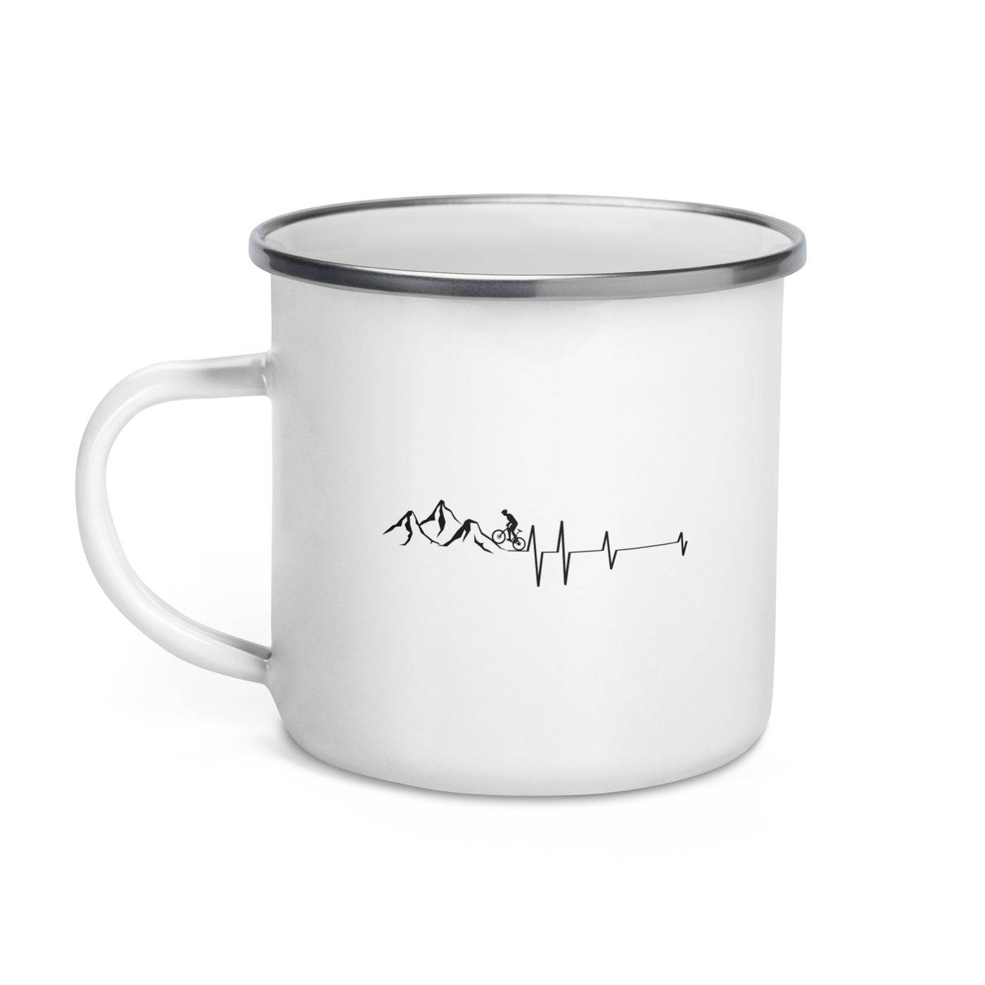 Mountain - Heartbeat - Cycling - Emaille Tasse fahrrad