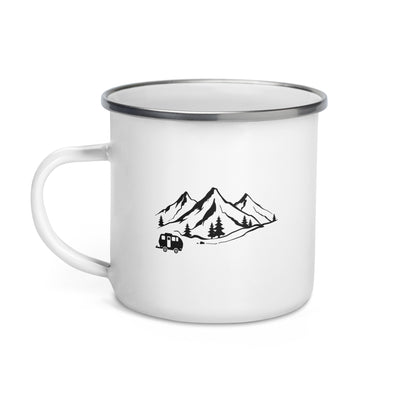 Mountain 1 And Camping - Emaille Tasse camping