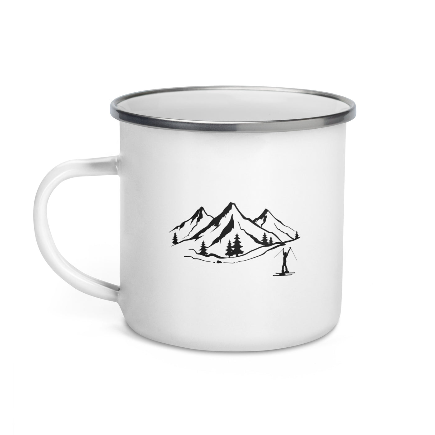 Mountain 1 And Skiing - Emaille Tasse ski