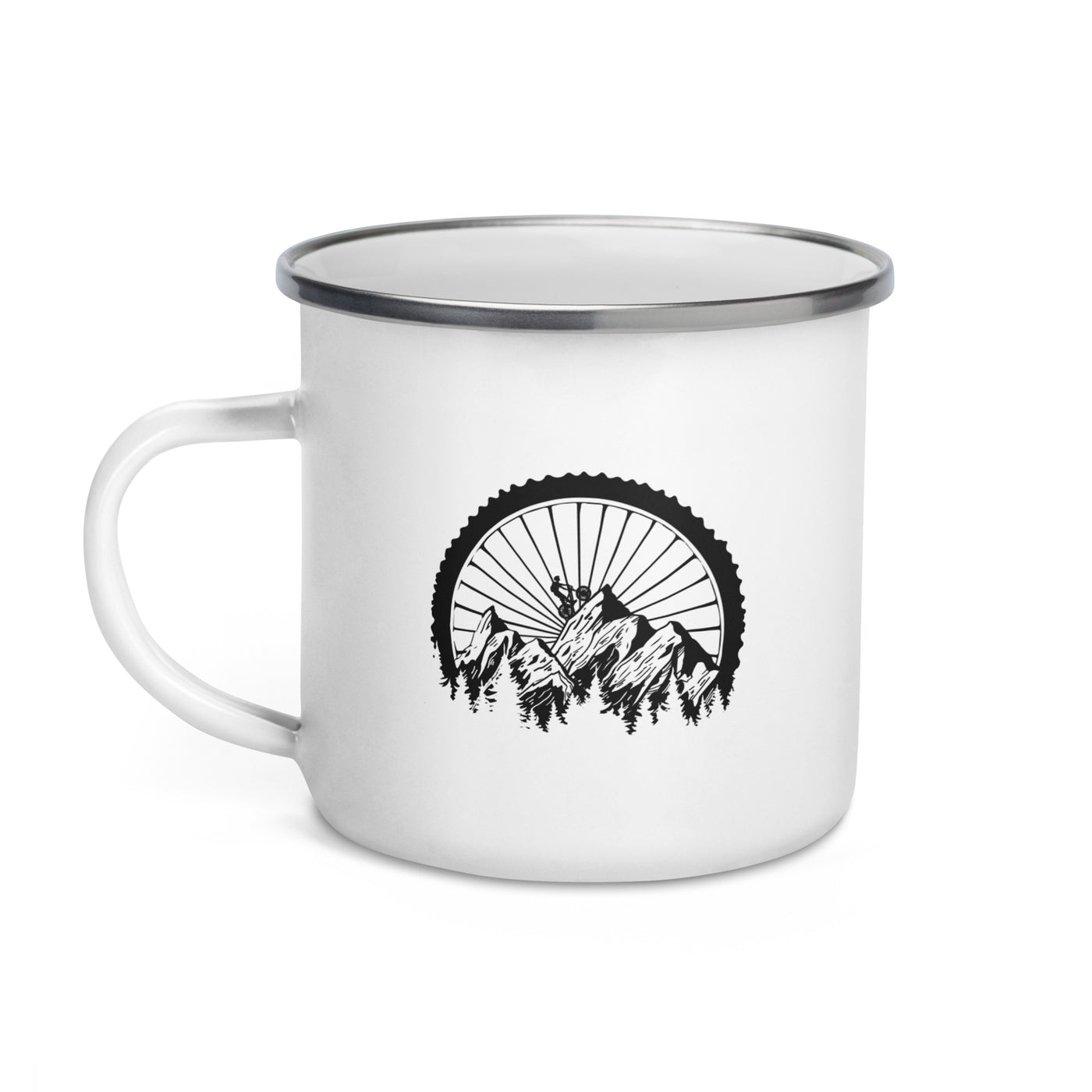 Mountainbike Geometrisch - Emaille Tasse mountainbike