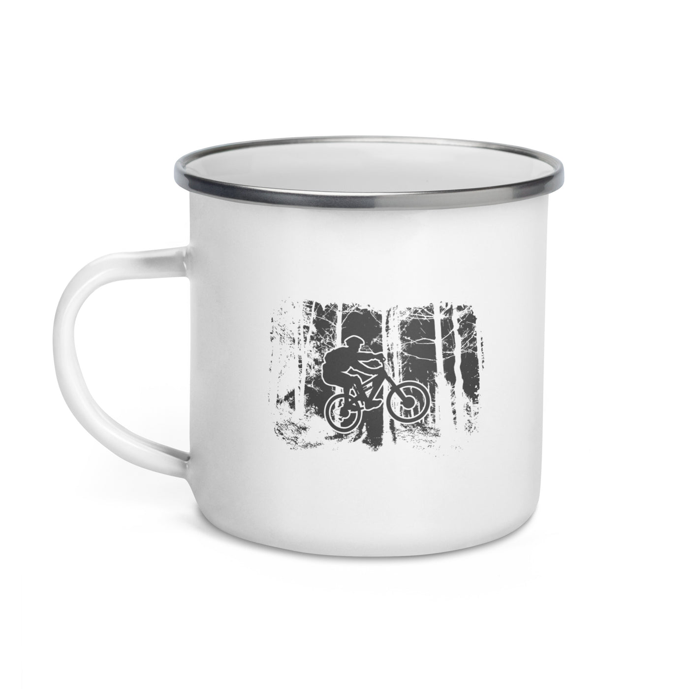 Mountainbiken Im Wald - Emaille Tasse mountainbike