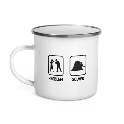 Problem Solved - Female Climbing - Emaille Tasse klettern