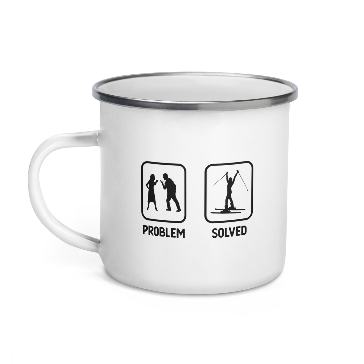 Problem Solved - Female Skiing - Emaille Tasse ski