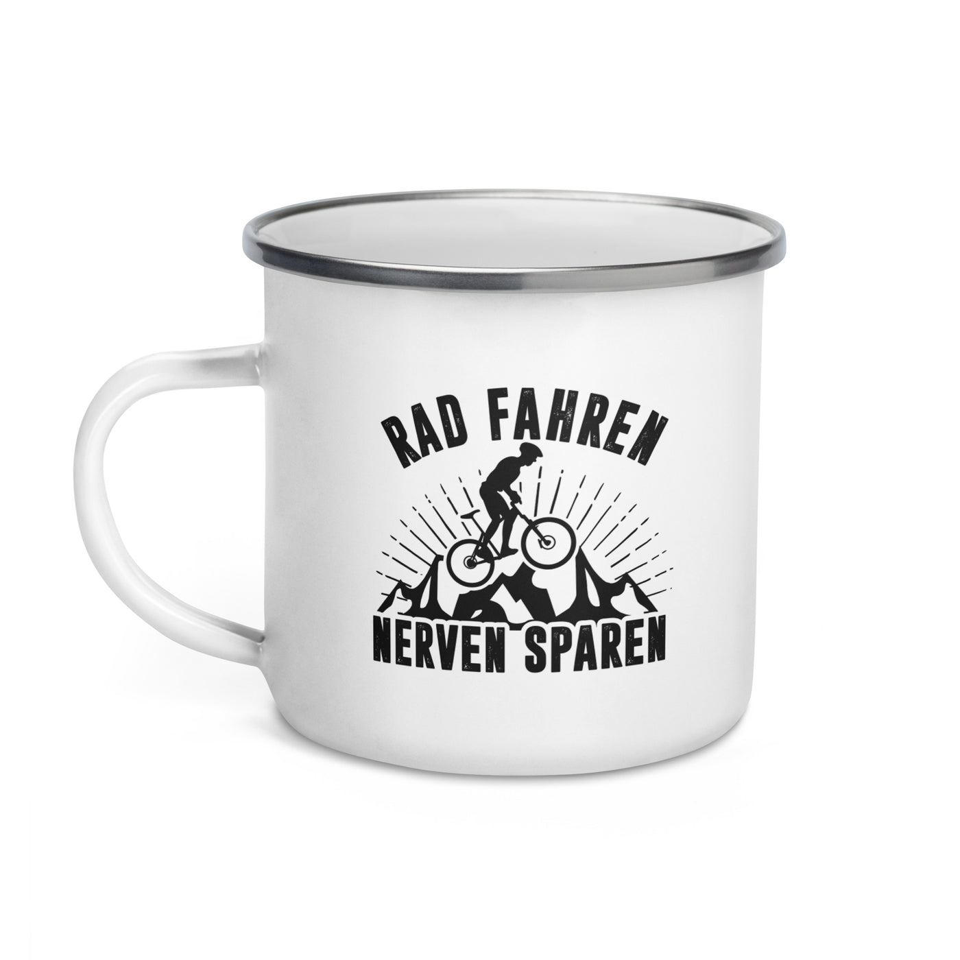 Rad Fahren Nerven Sparen - Emaille Tasse fahrrad