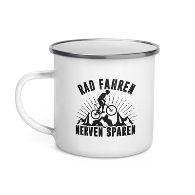 Rad Fahren Nerven Sparen - Emaille Tasse fahrrad