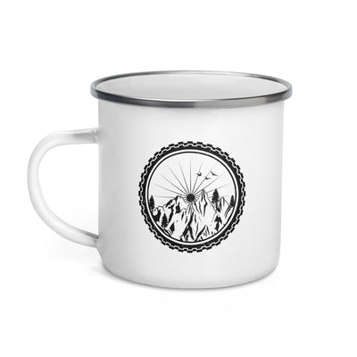 Rad Mit Bergen Drinnen - Emaille Tasse fahrrad mountainbike