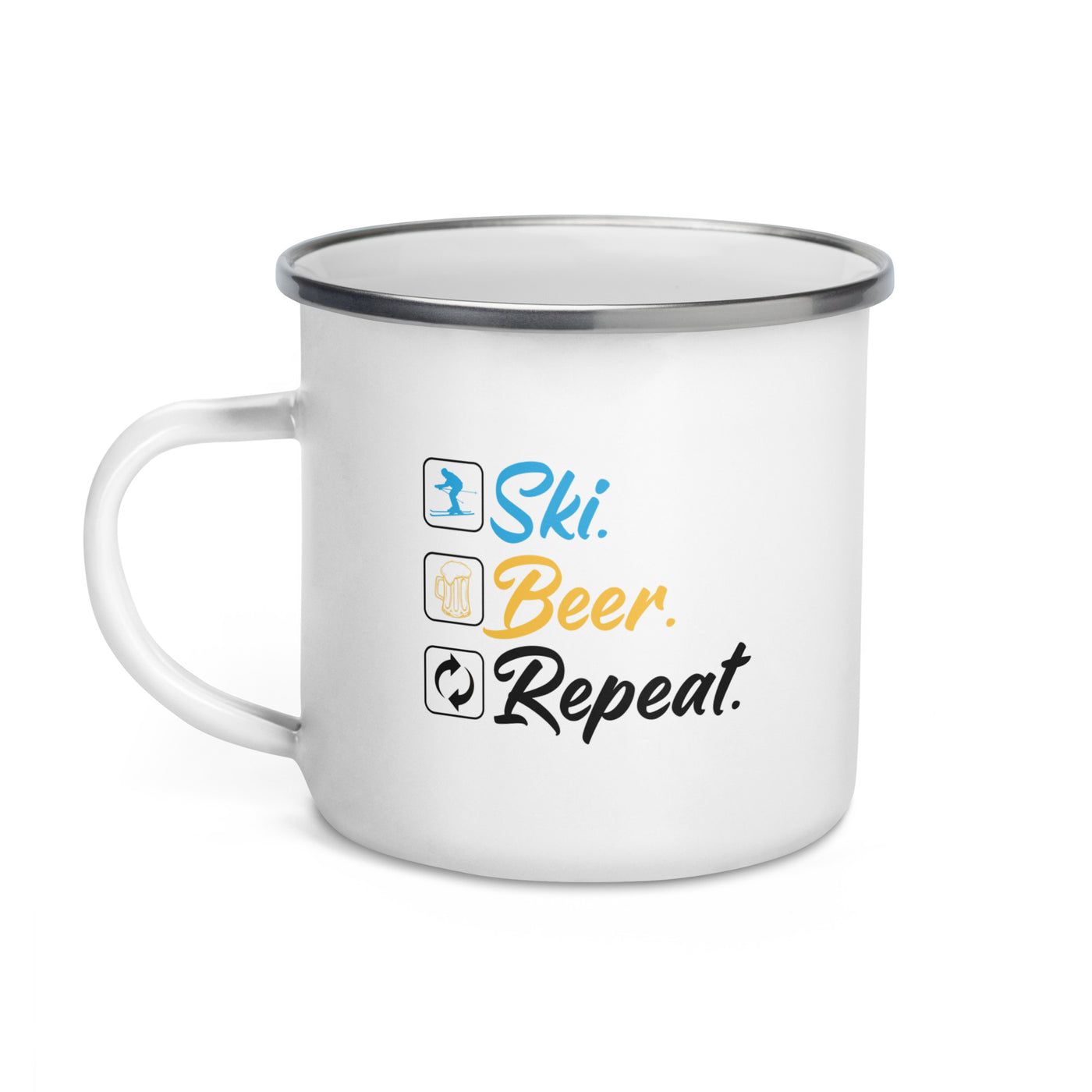 Ski. Beer. Repeat. - (S.K) - Emaille Tasse klettern