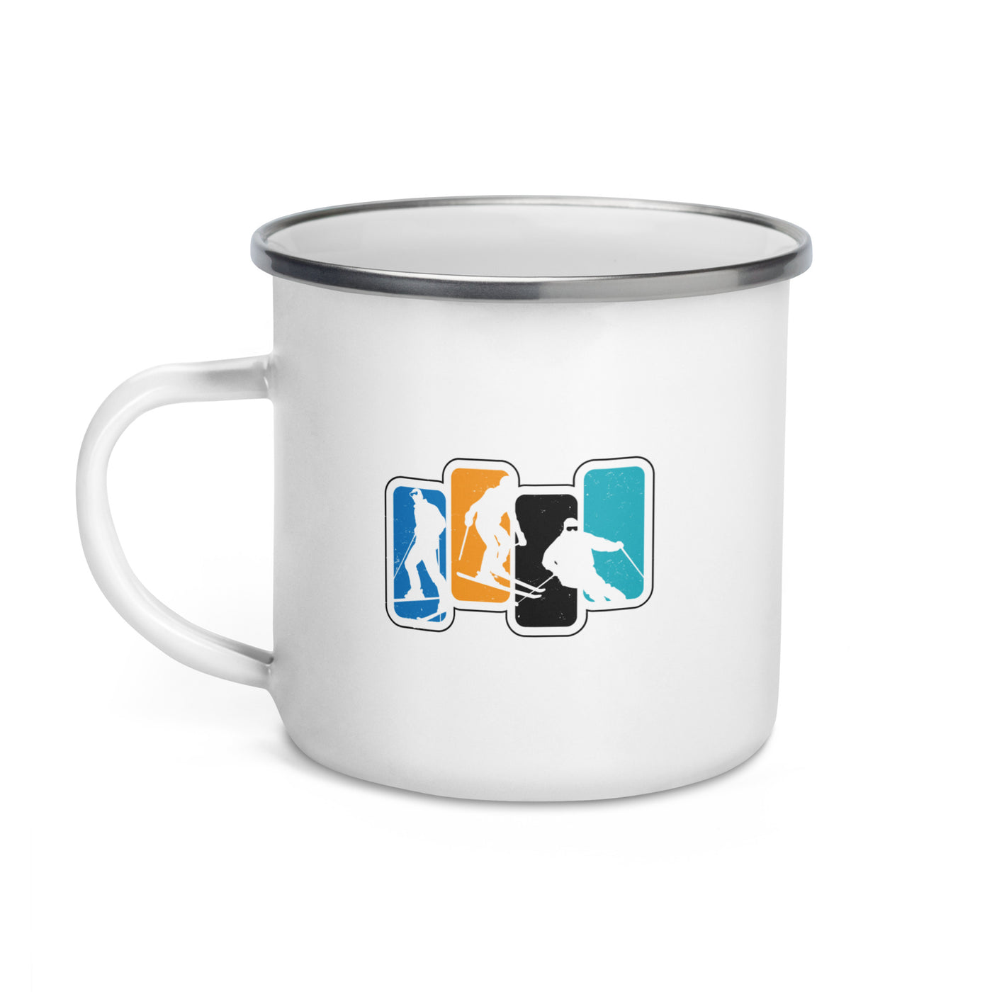 Skier Vintage - (S.K) - Emaille Tasse klettern