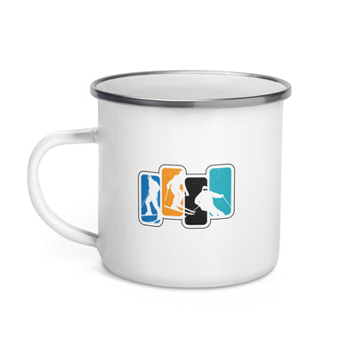 Skier Vintage - (S.K) - Emaille Tasse klettern