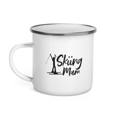 Skiing Mum - Emaille Tasse ski