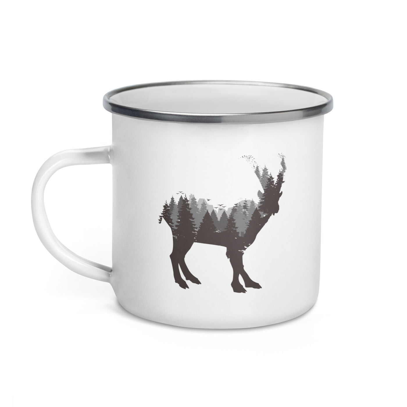 Steinbock Abstrakt - Emaille Tasse berge wandern