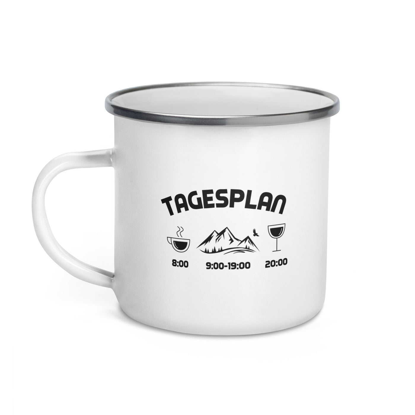 Tagesplan - Emaille Tasse berge