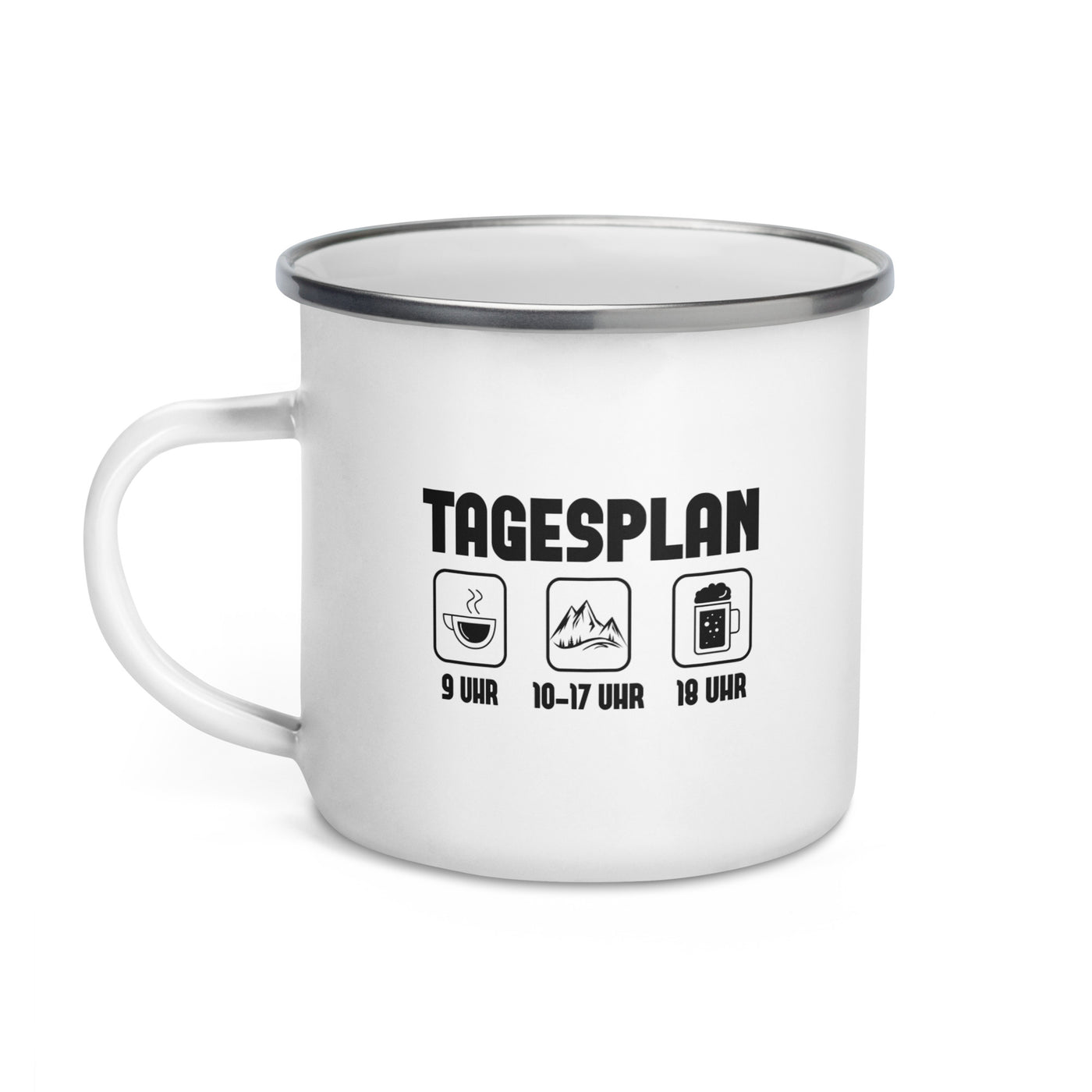 Tagesplan - Emaille Tasse berge