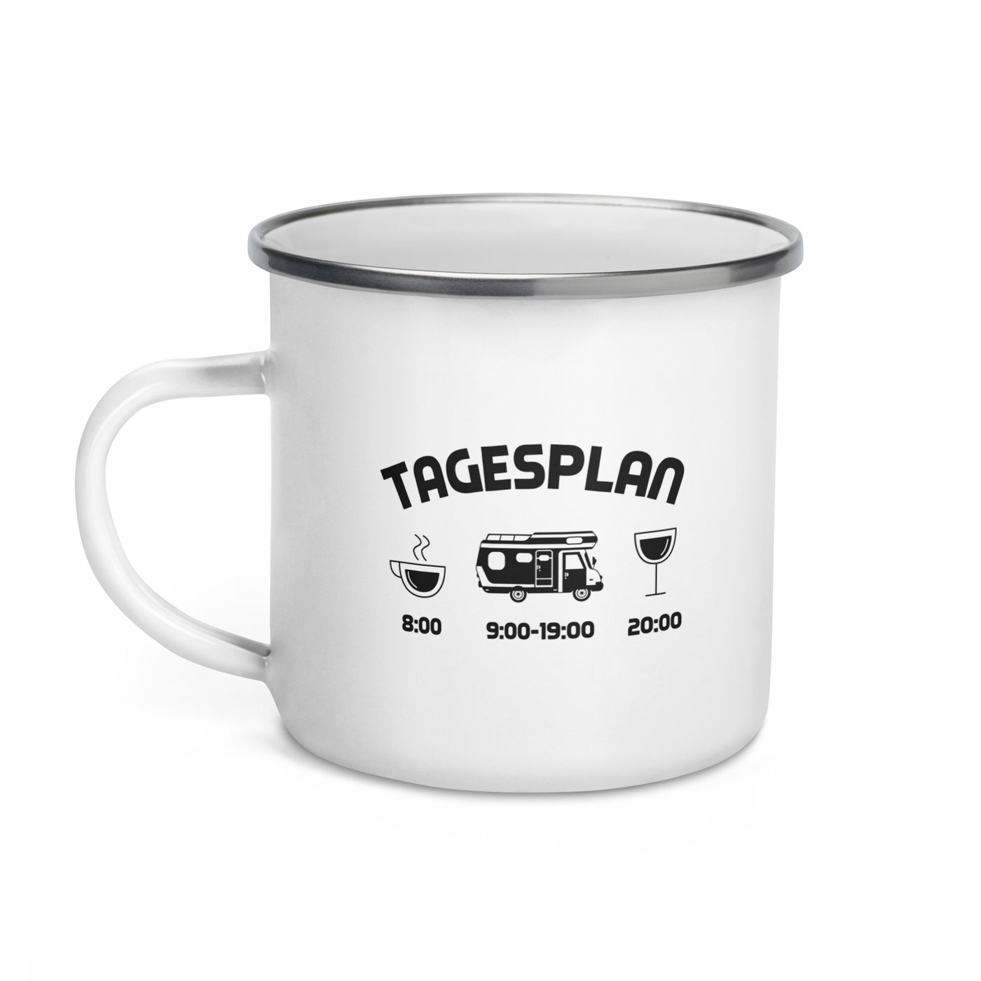 Tagesplan - Emaille Tasse camping