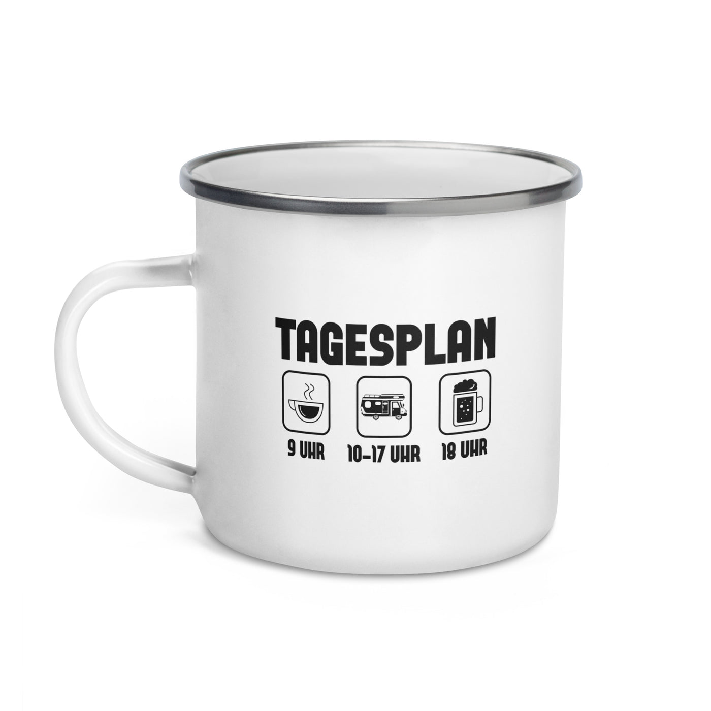 Tagesplan - Emaille Tasse camping