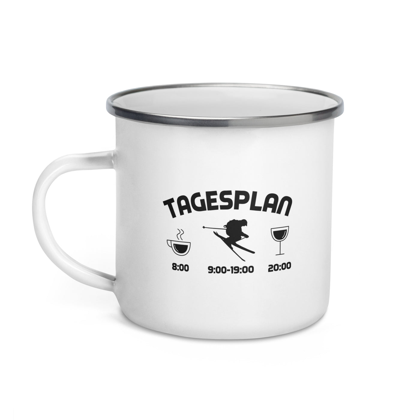 Tagesplan - Emaille Tasse ski