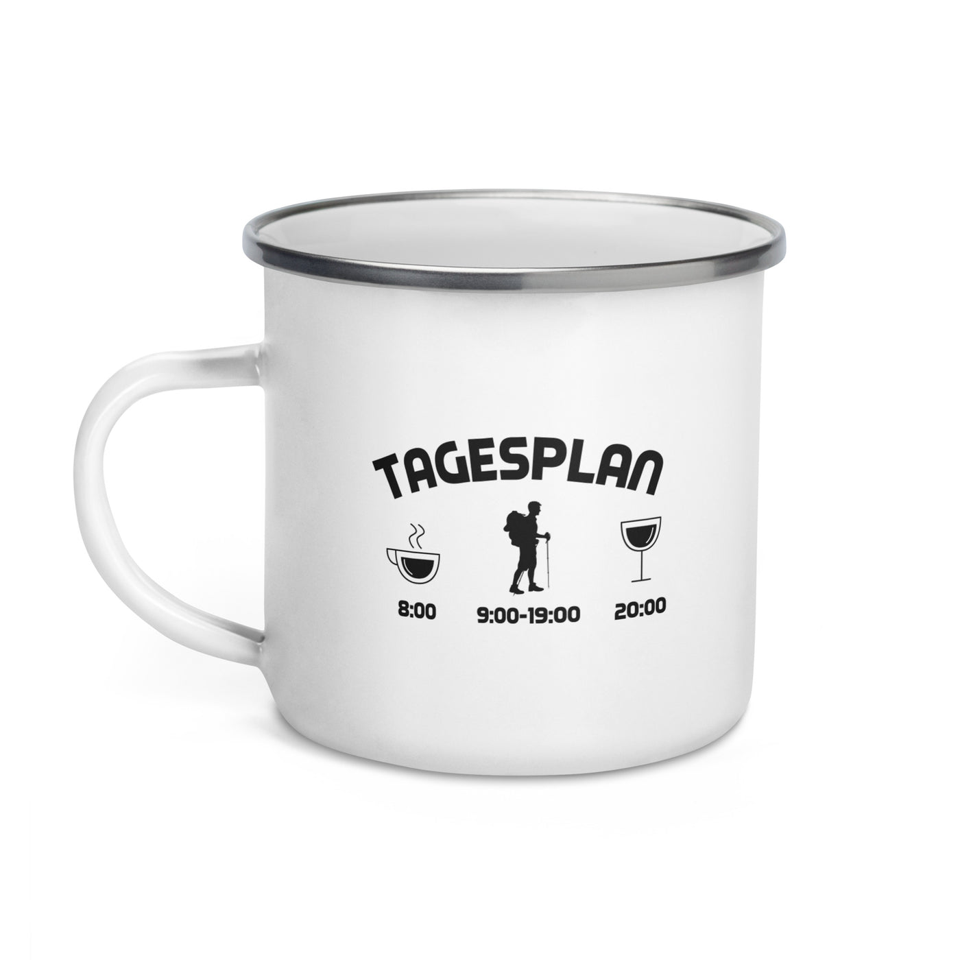 Tagesplan - Emaille Tasse wandern