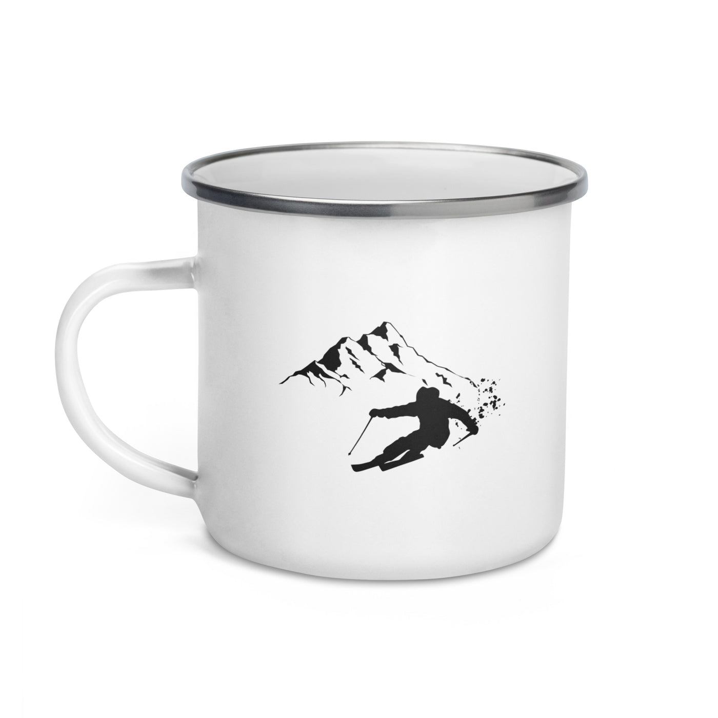 Tiefschnee Skier - Emaille Tasse ski