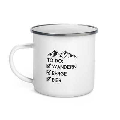 To Do Liste - Wandern, Berge, Bier - Emaille Tasse wandern