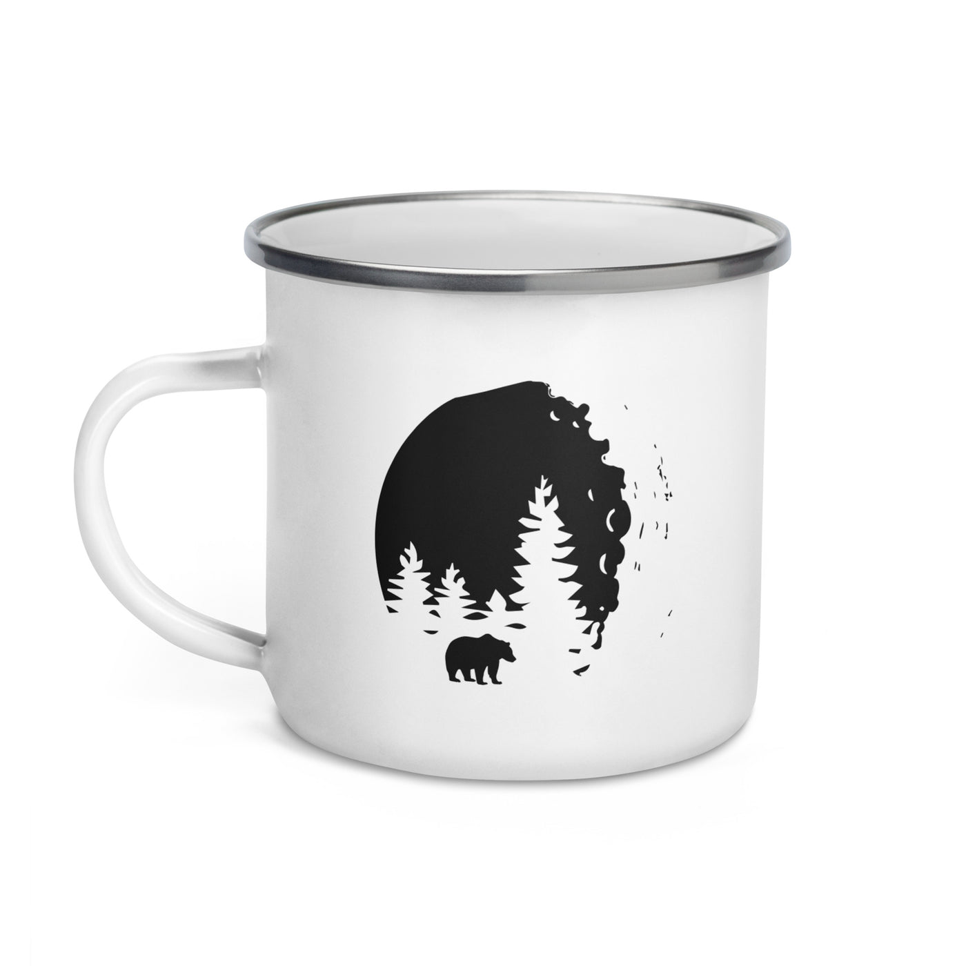 Trees - Bear - Emaille Tasse camping