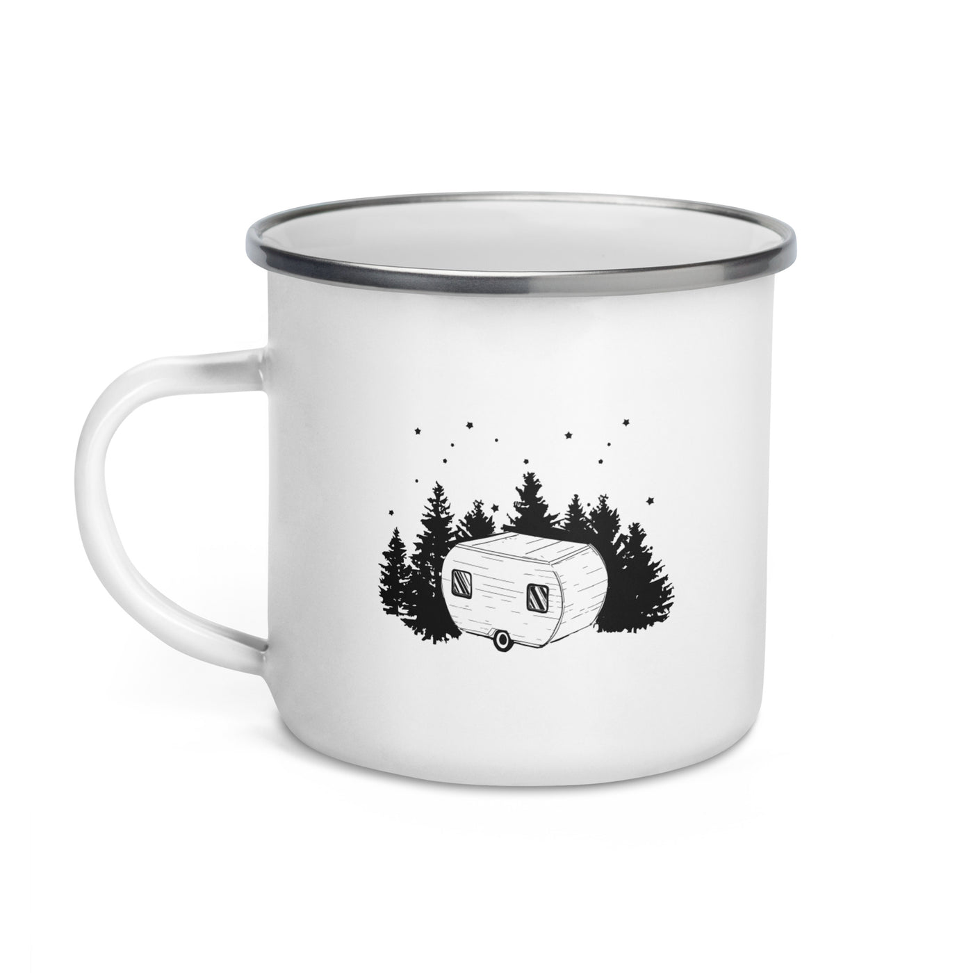 Trees - Camping Caravan - Emaille Tasse camping