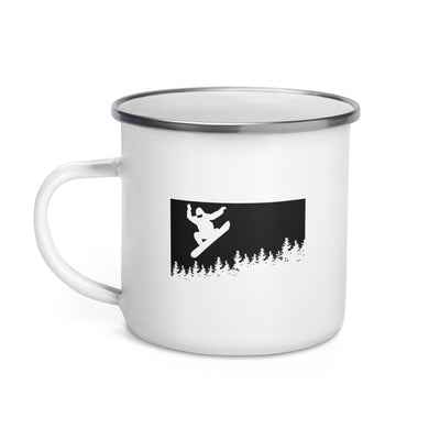 Trees - Snowboarding - Emaille Tasse snowboarden