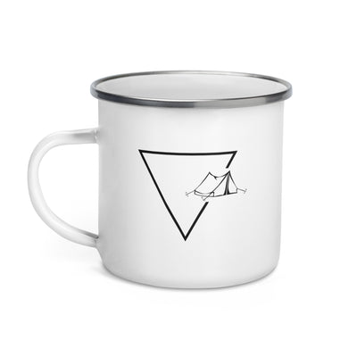 Triangle 1 And Camping - Emaille Tasse camping