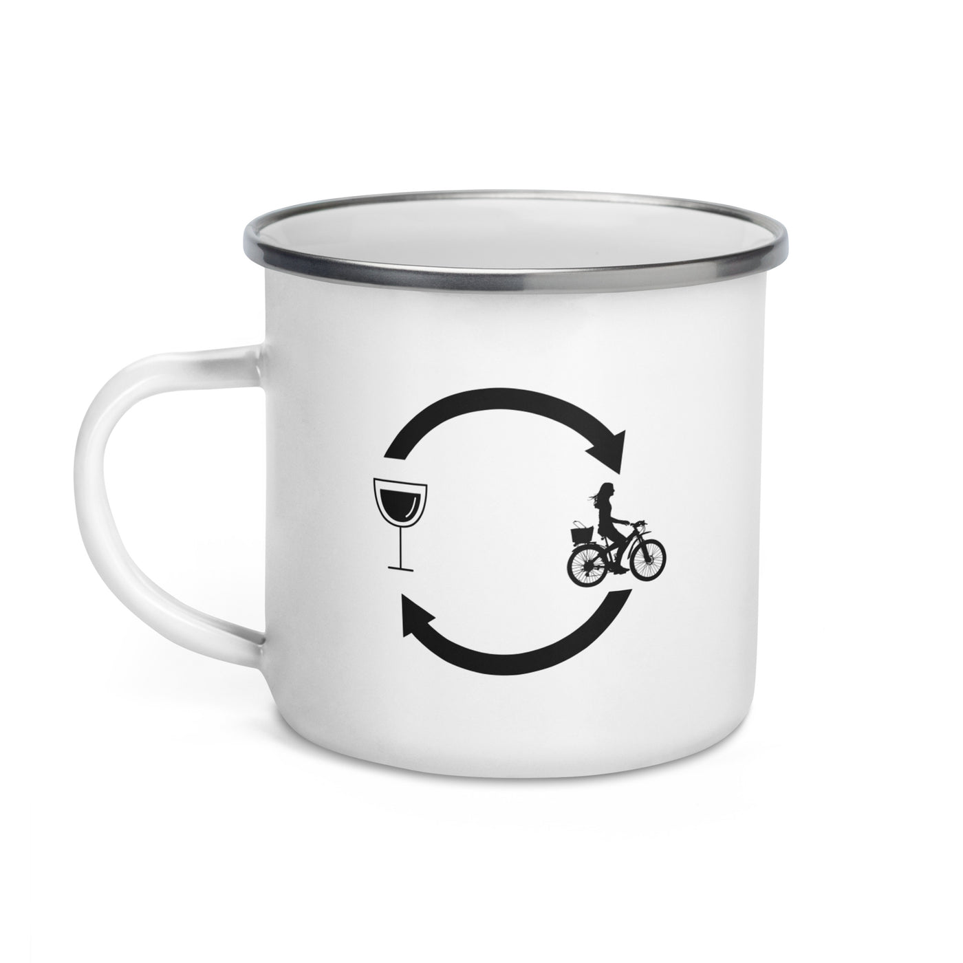 Wine Loading Arrows And Cycling 2 - Emaille Tasse fahrrad