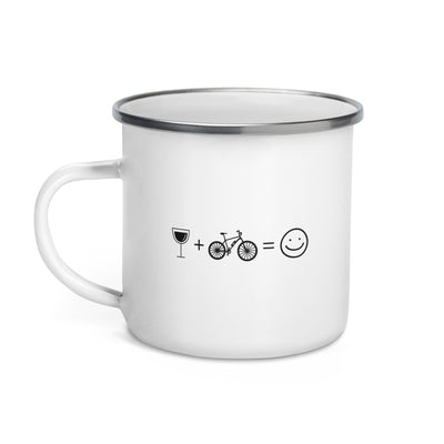 Wine Smile Face And E-Bike - Emaille Tasse e-bike