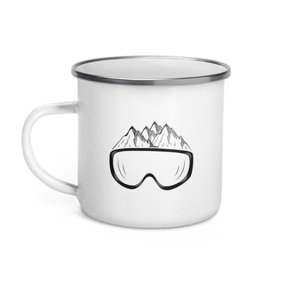 Wintersporteln - Emaille Tasse ski