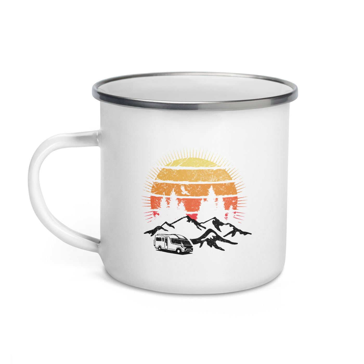 Wohnmobil Sonne Vintage - Emaille Tasse camping